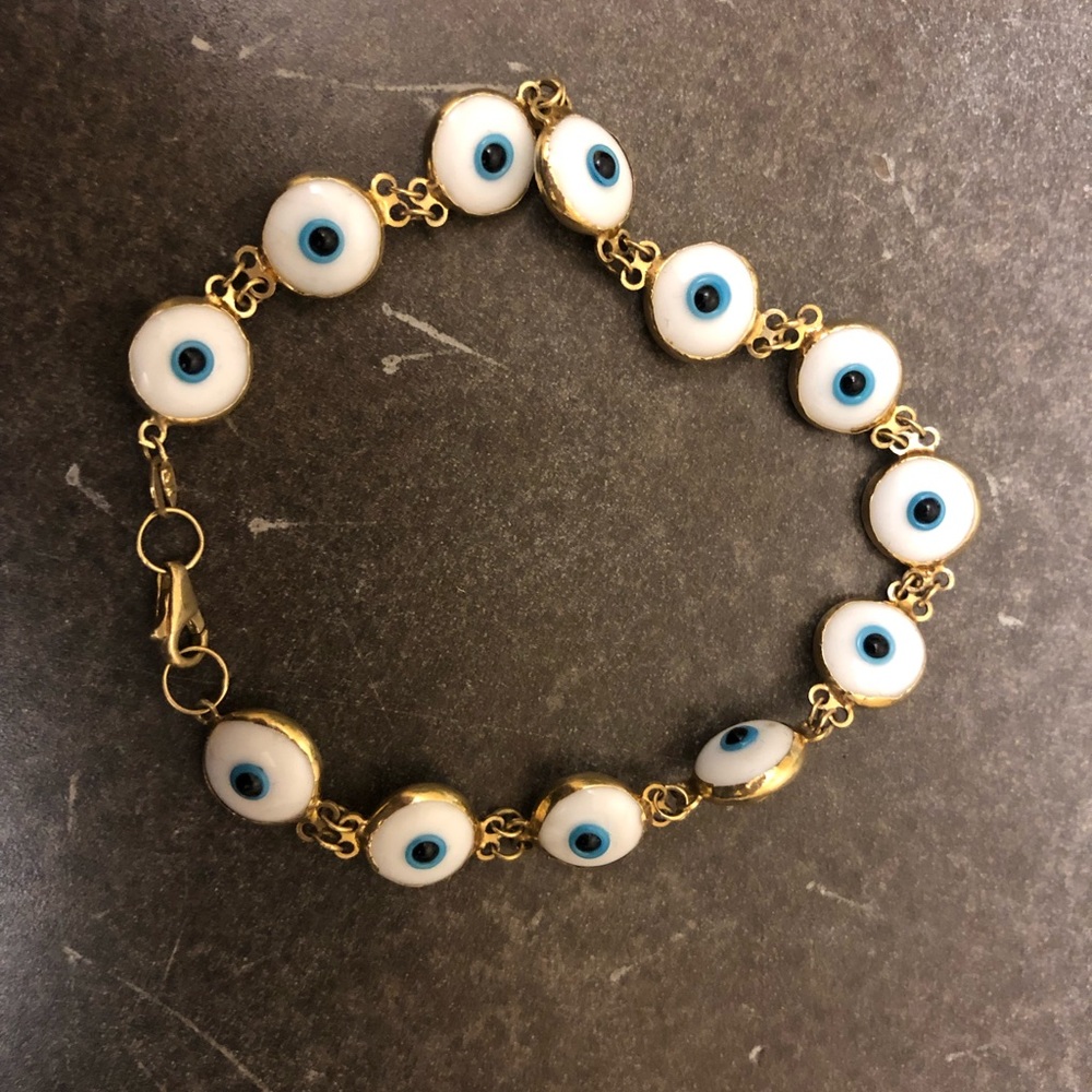 14k gold evil eye bracelets from Greece